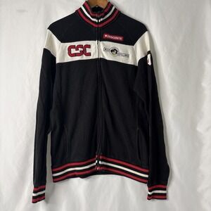 Vtg Descente CSC Riis Cycling Team Full Zip Large Sweater Jacket Embroidered